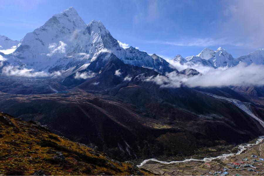 Amadablam and Dingboche Village